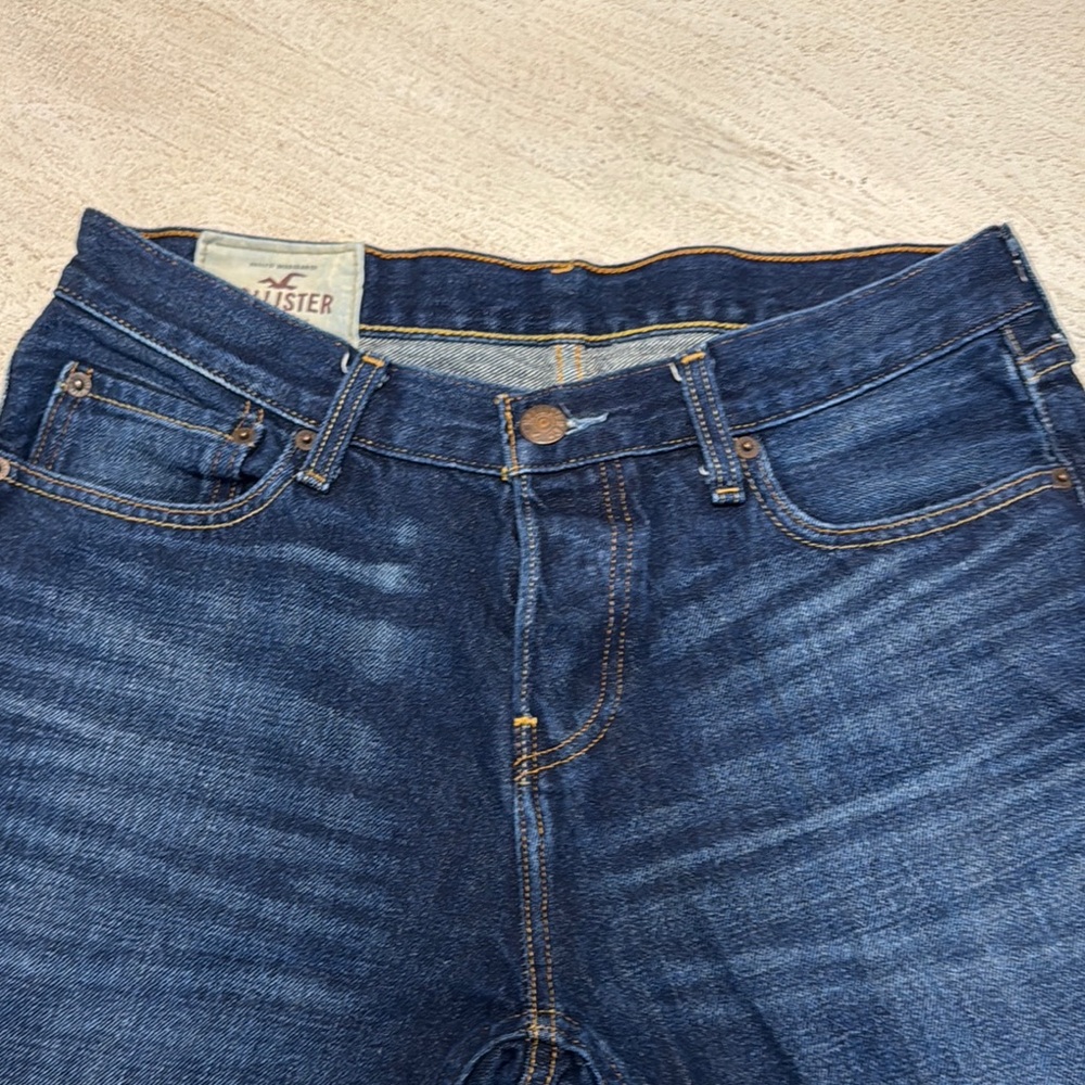 Hollister Men's Straight Jeans Boot - Dark Blue